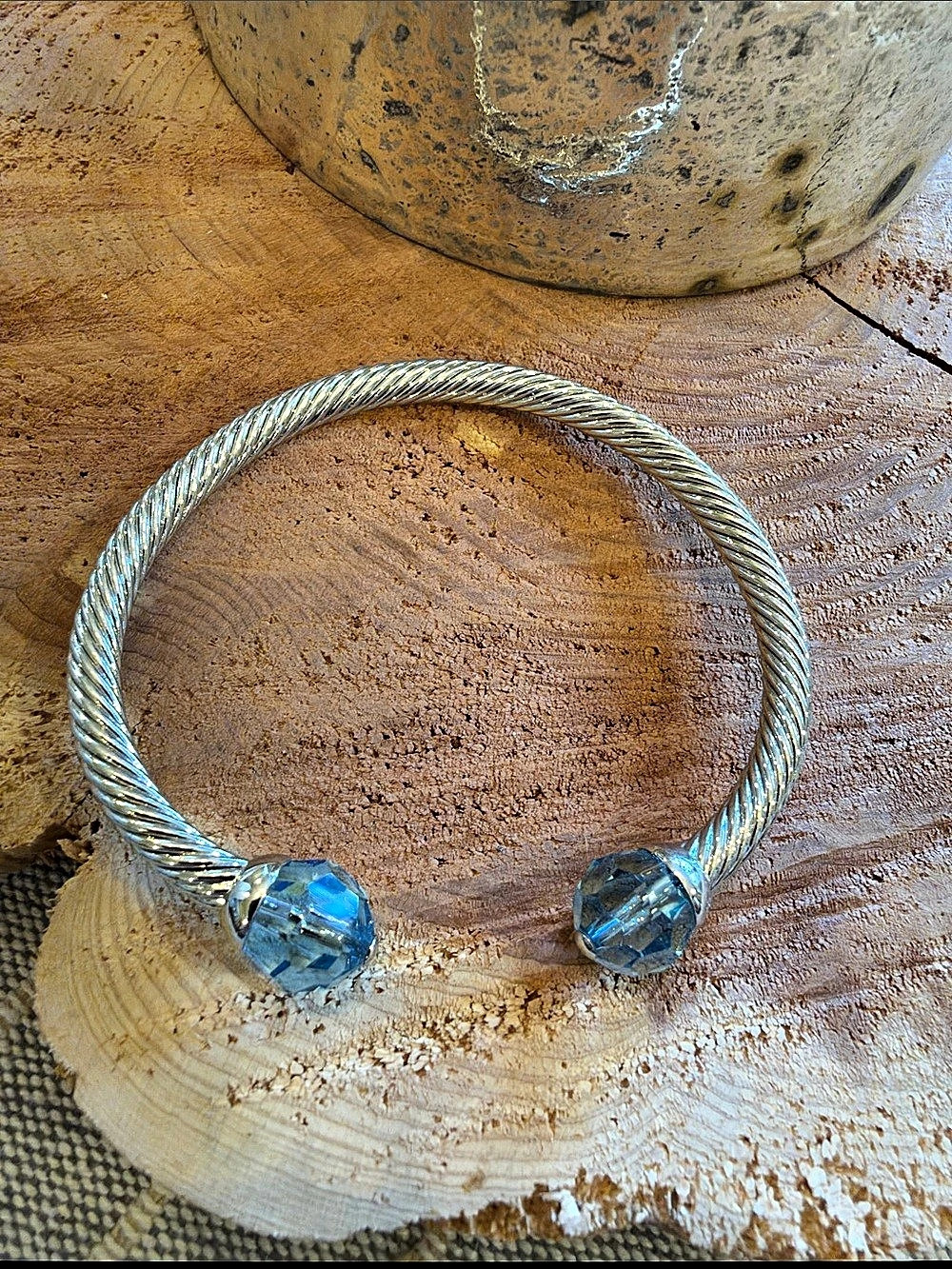 With a Twist bracelet, aqua